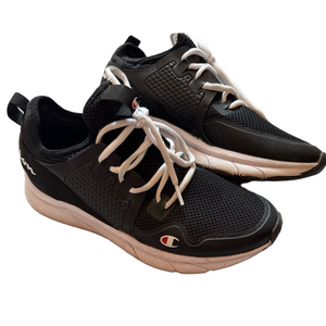Champion Black White Sneakers Running Shoes Woman Lady Female Size 9 I Men 7.5